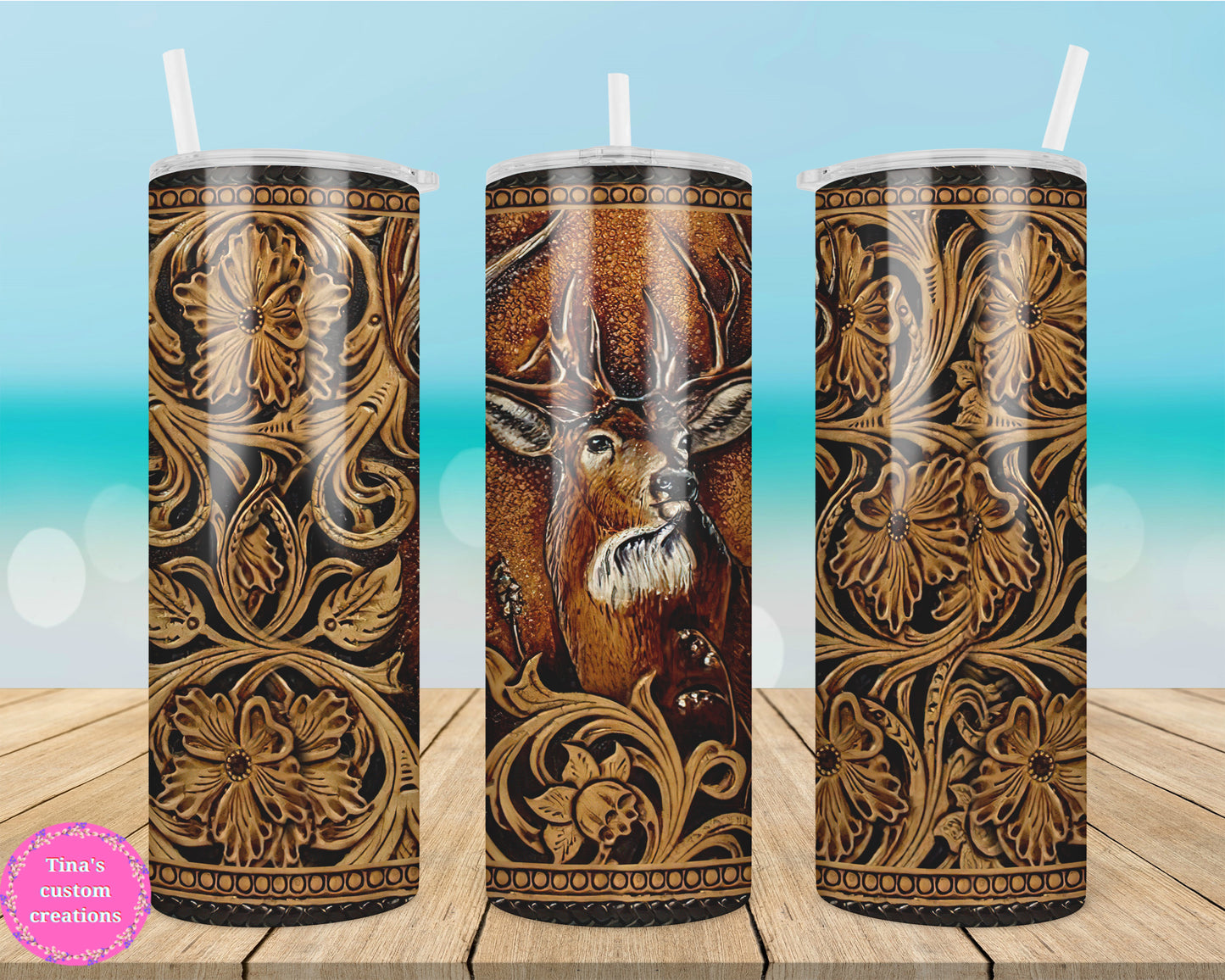 Designs Wood Deer Hunting 20oz Tumbler
