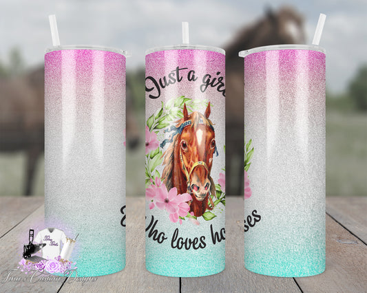 Just A Girl Who Loves Horses 20 oz Tumbler