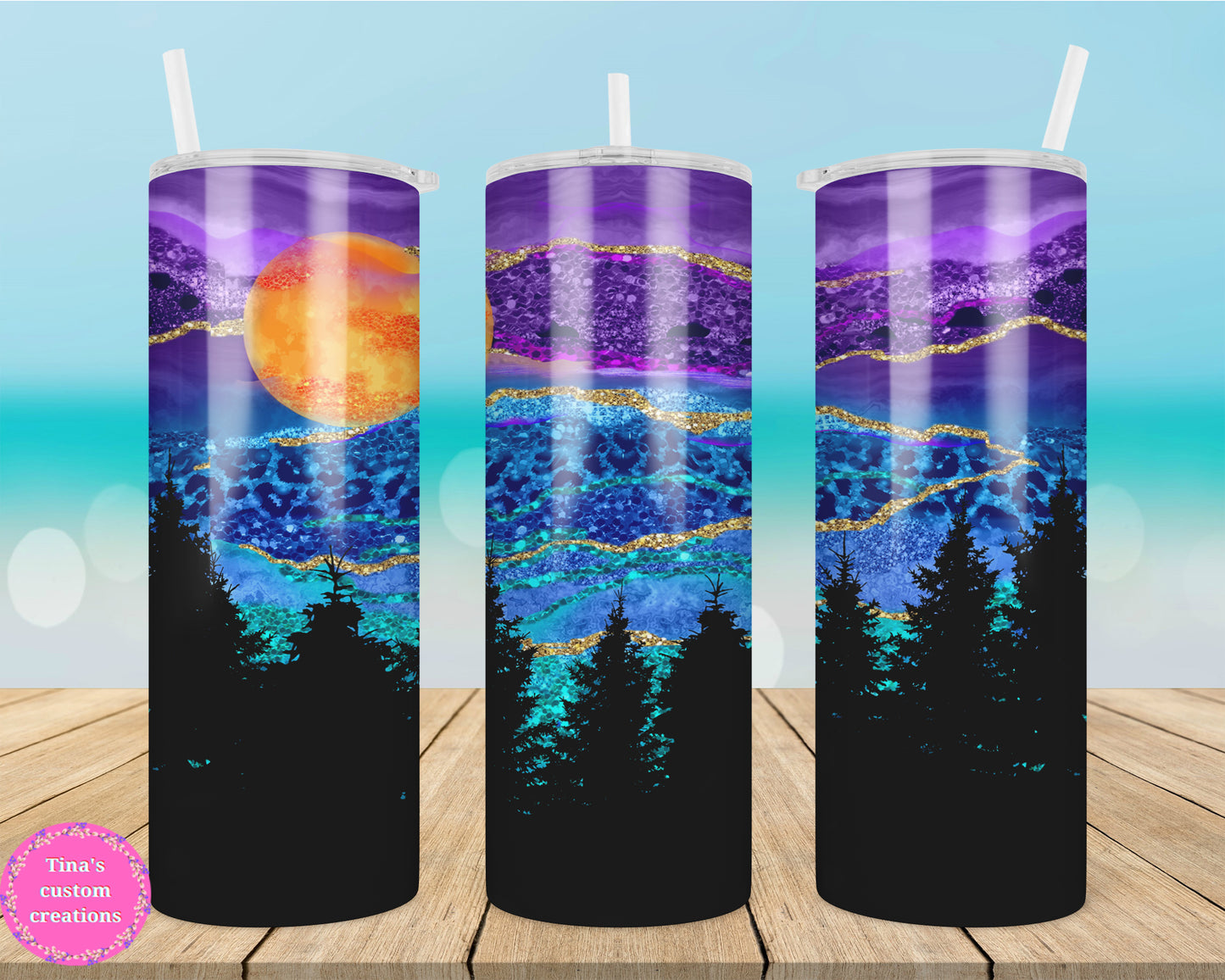 Night Time Forest  Full Moon 20oz Tumbler