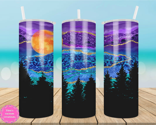 Night Time Forest  Full Moon 20oz Tumbler