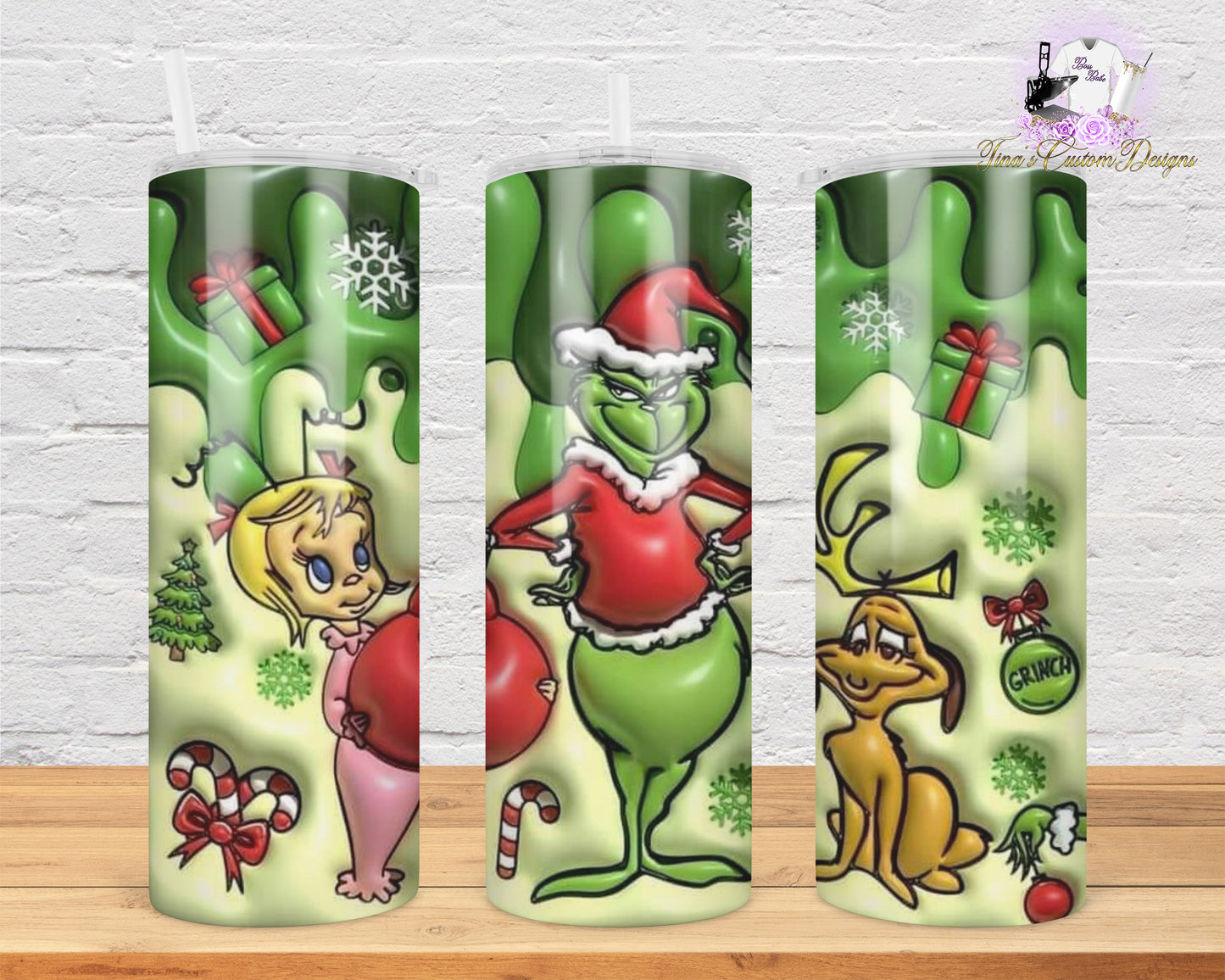 3D Grinch 20oz Tumbler