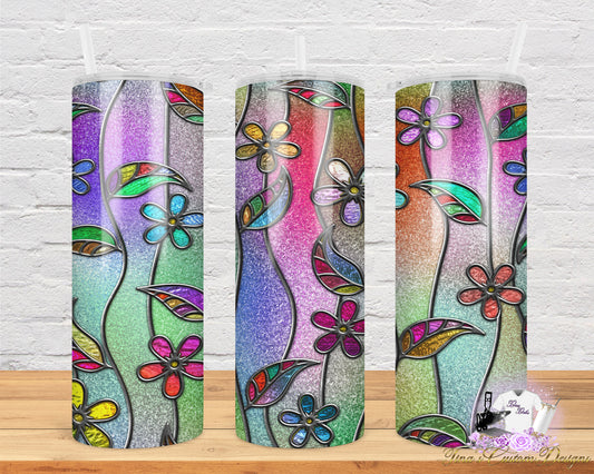 Stained Glass With Flowers 20oz Tumbler
